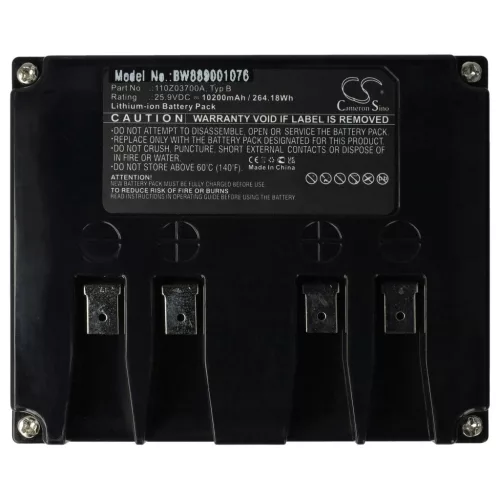 VHBW Ambrogio B 110Z03700A Lawn Mower Battery - 10.2 Ah 25.9 V Li-Ion, Black