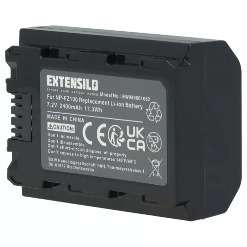 VHBW Sony NP-FZ100 battery - 2400 mAh, 7.2 V, Li-Ion