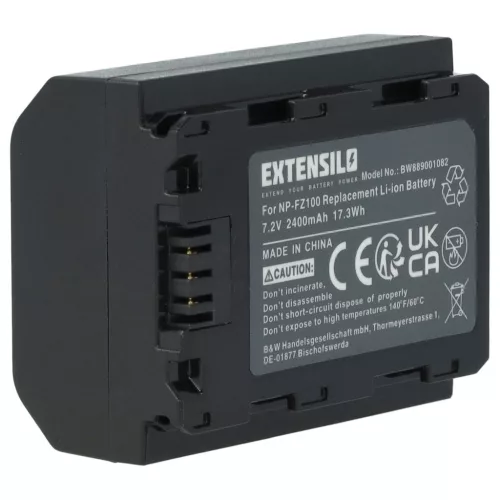 VHBW Sony NP-FZ100 battery - 2400 mAh, 7.2 V, Li-Ion