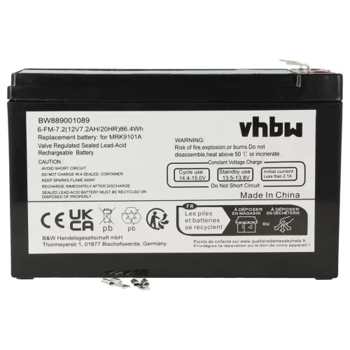 VHBW APC RBC110 UPS Battery - 7200 mAh 12 V AGM