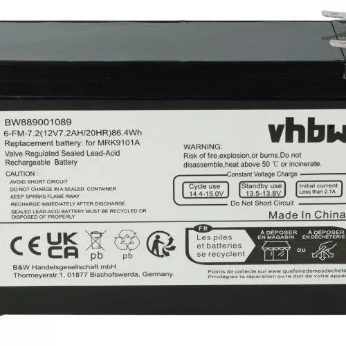 VHBW APC RBC110 UPS Battery - 7200 mAh 12 V AGM