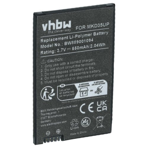 VHBW Autoschlüssel Akku BMW MKD35UP - 550 mAh 3,7 V Li-Polymer