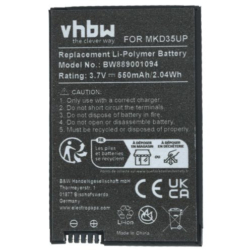 VHBW Autoschlüssel Akku BMW MKD35UP - 550 mAh 3,7 V Li-Polymer