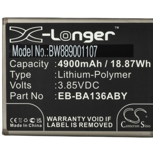 VHBW Mobile Phone Battery for Samsung Galaxy A13 - 4900 mAh 3.85 V Li-Polymer