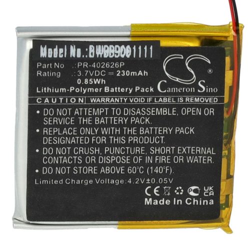 VHBW Suunto PR-402626P Okosóra Elem - 230 mAh 3,7 V Li-polimer
