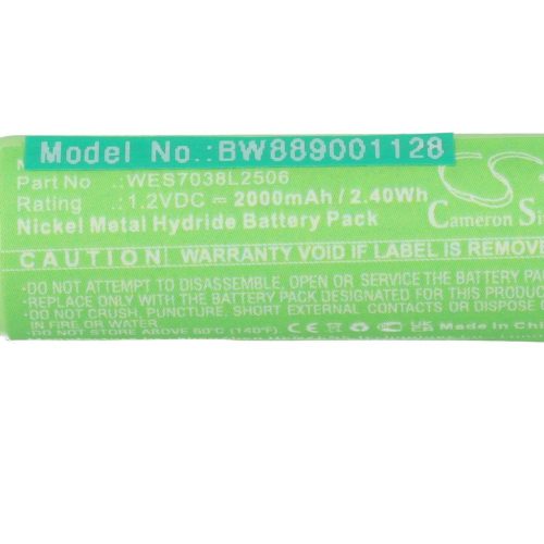 VHBW Electric Shaver Battery Panasonic WERGB80L2508, WES7038L2506 - 2000 mAh 1.2 V NiMH