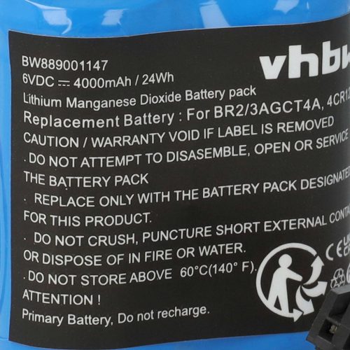 VHBW CNC Controller Element A06B-6114-K504, A98L-0031-0025, BR-2/3AGCT4A - 4000 mAh 6 V Li-MnO2