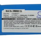 VHBW Hundetrainer Akku Sportdog V2GBATT - 1600 mAh 3,7 V Li-Polymer