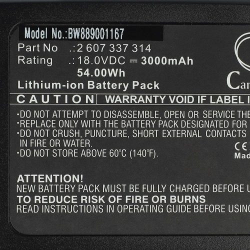 VHBW Electric Power Tool Battery for Bosch Universal Drill 18V, UniversalGrassCut 18V-26, AdvancedVac 18V-8 Drills - 18V, Li-Ion, 3000mAh