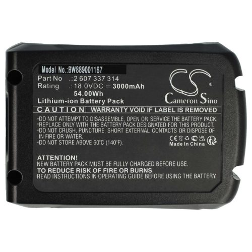 VHBW Electric Power Tool Battery for Bosch Universal Drill 18V, UniversalGrassCut 18V-26, AdvancedVac 18V-8 Drills - 18V, Li-Ion, 3000mAh
