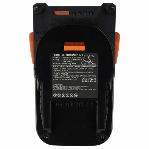 Elektromos kéziszerszámgép akkumulátor AEG L1815R, L1830R - 6000 mAh, 18 V, Li-Ion 