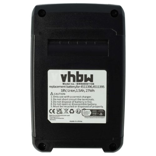 VHBW Electric Hand Tool Battery Einhell Power X-Change Agillo 18/200, Freelexo 1200 LCD for Multifunctional Tools - 18V, Li-Ion, 1500mAh