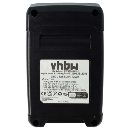 VHBW Electric Power Tool Battery Einhell Agillo 18/200, Freelexo 1200 LCD multifunctional tools - 18V, Li-Ion, 4000mAh