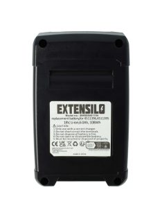   Elektromos kéziszerszámgép akkumulátor Einhell 45.114.36, 4511437, 4511396, 4511395 - 6000 mAh, 18 V, Li-Ion 