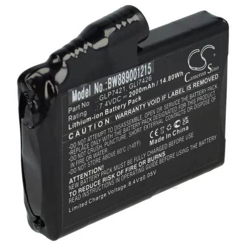 VHBW Motorcycle Glove Battery Glovii GLP7421, GLI7426 - 2000 mAh 7.4 V Li-Ion