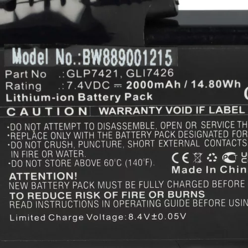 VHBW Motorcycle Glove Battery Glovii GLP7421, GLI7426 - 2000 mAh 7.4 V Li-Ion