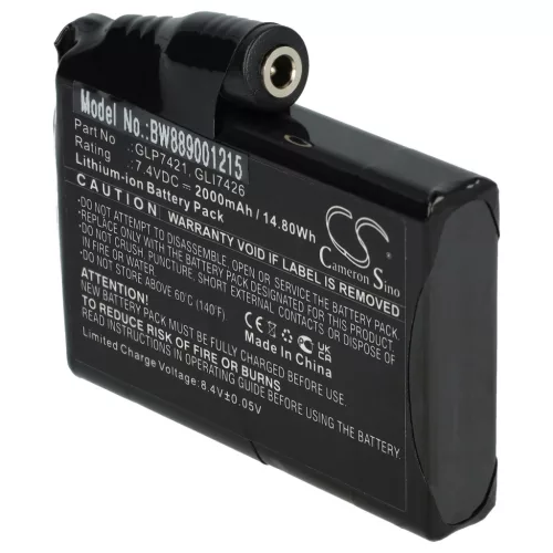 VHBW Motorcycle Glove Battery Glovii GLP7421, GLI7426 - 2000 mAh 7.4 V Li-Ion