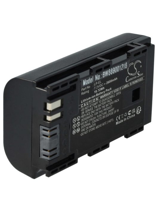 Canon LP-EL Fényképezőgép Vakuegység Elem - 2600 mAh 7,2 V Li-Ion