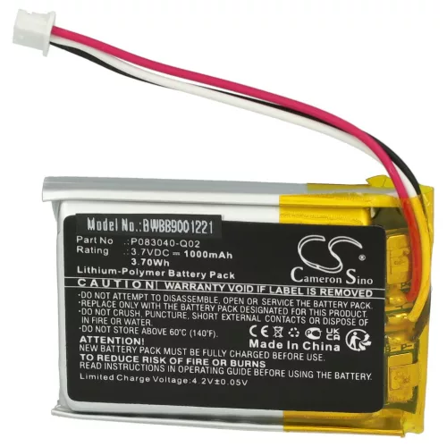 VHBW Vezeték nélküli fejhallgató akku AKG P083040-Q02 - 1000 mAh 3,7 V Li-polymer