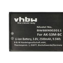   VHBW Senior mobile phone battery Emporia AK-S3M - 2500 mAh 3.8 V Li-polymer - Smartphone battery