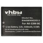 VHBW Senior mobile phone battery Emporia AK-S3M - 2500 mAh 3.8 V Li-polymer - Smartphone battery