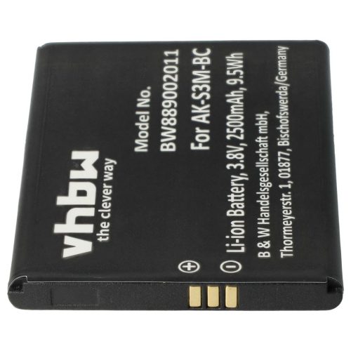 VHBW Senior mobile phone battery Emporia AK-S3M - 2500 mAh 3.8 V Li-polymer - Smartphone battery