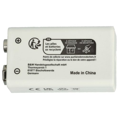 VHBW 9V Block Akku Daitem BATV13 - 1000 mAh 9 V Li-Ion