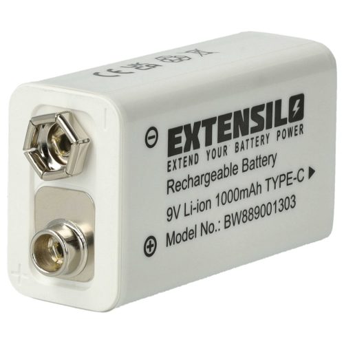 VHBW 9V Block Akku Daitem BATV13 - 1000 mAh 9 V Li-Ion