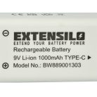 VHBW 9V Block Akku Daitem BATV13 - 1000 mAh 9 V Li-Ion