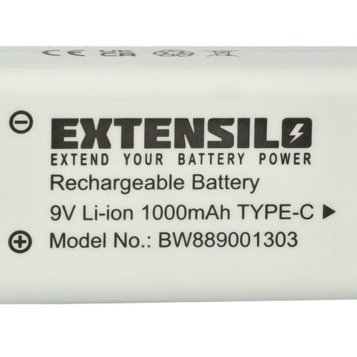 VHBW 9V Block Akku Daitem BATV13 - 1000 mAh 9 V Li-Ion