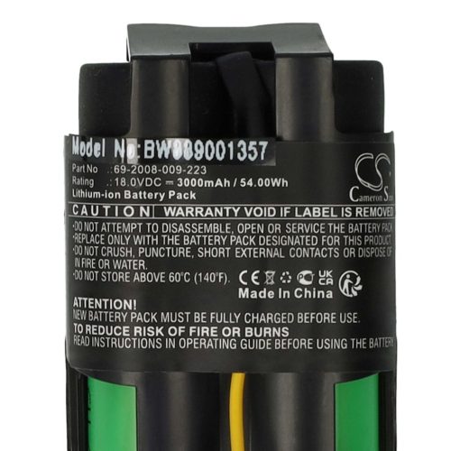 VHBW Battery for Philips 300003446941, 69-2008-009-223 - 3000 mAh, 18 V, Li-Ion