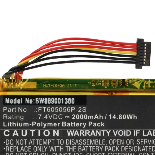 VHBW Polaroid FT605056P-2S Battery - 2000 mAh, 7.4 V, Li-Polymer