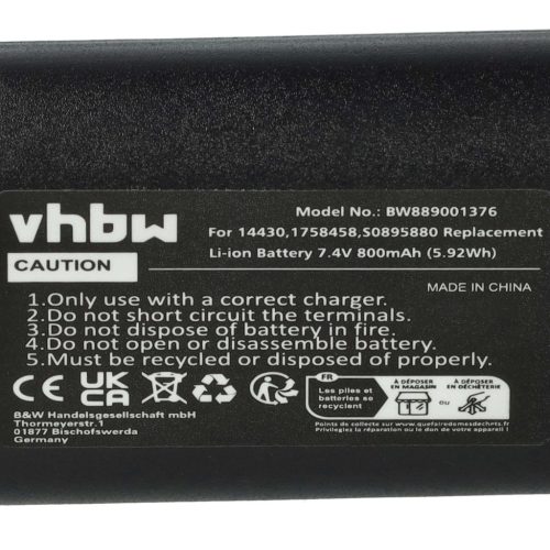VHBW Akkumulátor  3M W003688, S0895880 nyomtatóhoz – 800 mAh 7,4 V Li-Ion
