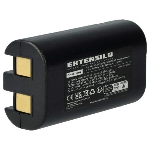 VHBW Akkumulátor 3M W003688, S0895880 nyomtatóhoz – 1000 mAh 7,4 V Li-Ion