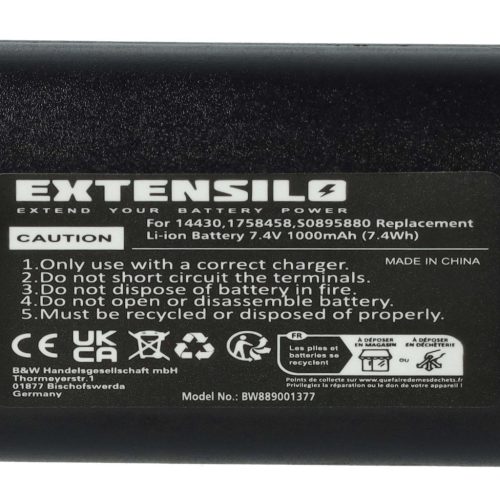 VHBW Akkumulátor 3M W003688, S0895880 nyomtatóhoz – 1000 mAh 7,4 V Li-Ion