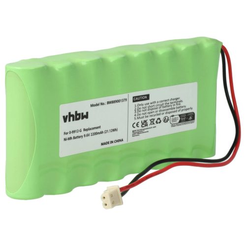 VHBW Alarmanlagen Akku Visonic 100729, GP220AAH8BMX, GP130AAH6BMX - 2200 mAh 9,6 V NiMH
