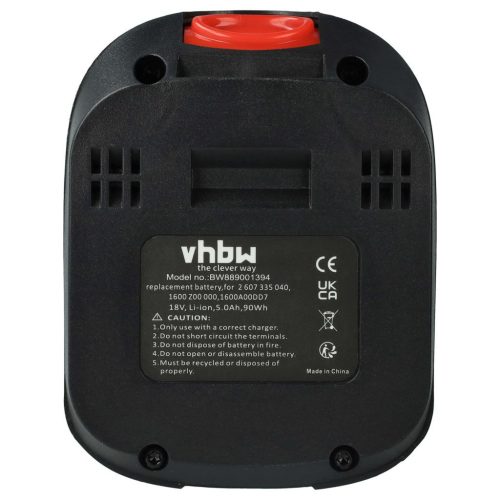 VHBW Electric Hand Tool Battery Bosch 1 600 Z00 000, 1 600 A00 DD7 - 5000 mAh, 18 V, Li-Ion