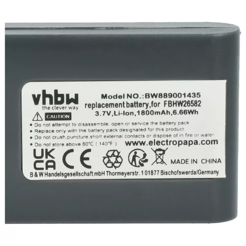 VHBW Akku Höft & Wessel FBHW26582 - 1800 mAh 3,7 V Li-Ion
