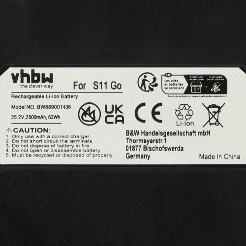 VHBW Battery for Eufy T2501 7INR19/65 - 2500 mAh, 25.2 V, Li-Ion