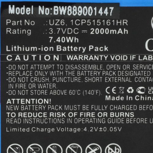 VHBW GPS Akku UZ6, 1CP515161HR - 2000 mAh 3,7 V Li-Ion