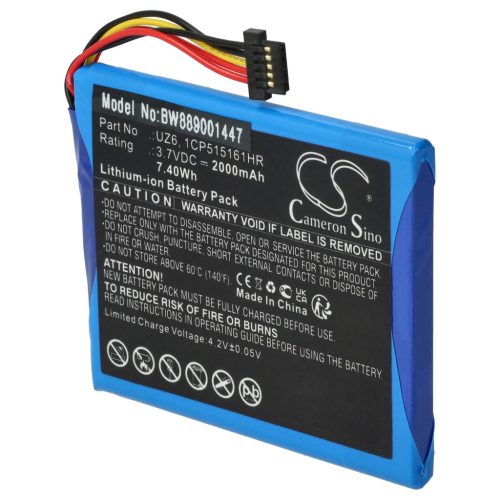 VHBW GPS Akku UZ6, 1CP515161HR - 2000 mAh 3,7 V Li-Ion