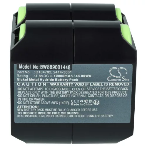 VHBW Laser Battery Q104782, 2414-3001 - 10000 mAh 4.8 V NiMH