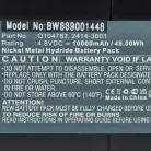 VHBW Laser Battery Q104782, 2414-3001 - 10000 mAh 4.8 V NiMH