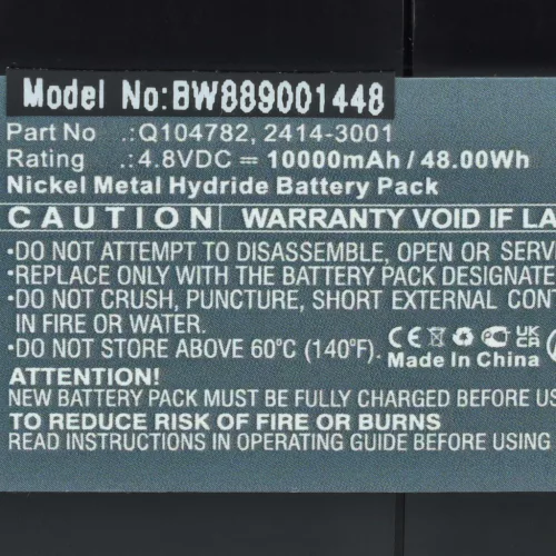 VHBW Laser Battery Q104782, 2414-3001 - 10000 mAh 4.8 V NiMH