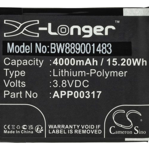 VHBW CAT / Caterpillar APP00317 mobiltelefon akkumulátor - 4000 mAh 3,8 V Li-polimer - Okostelefon akkumulátor