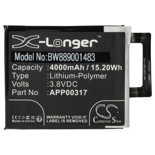 VHBW CAT / Caterpillar APP00317 mobiltelefon akkumulátor - 4000 mAh 3,8 V Li-polimer - Okostelefon akkumulátor
