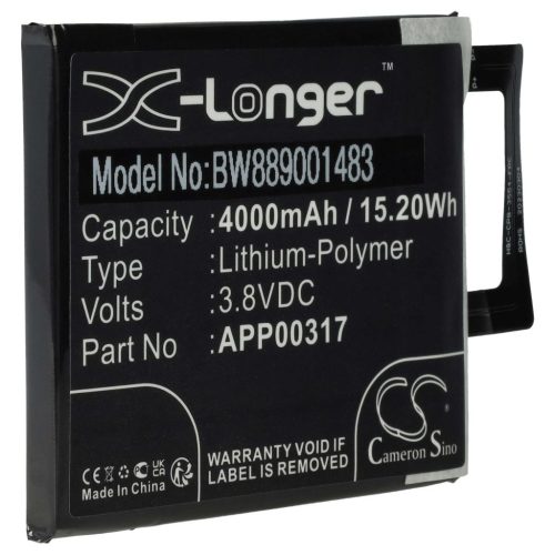 VHBW CAT / Caterpillar APP00317 mobiltelefon akkumulátor - 4000 mAh 3,8 V Li-polimer - Okostelefon akkumulátor