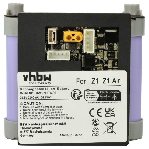 VHBW Battery - 2500 mAh, 25.9 V, Li-Ion