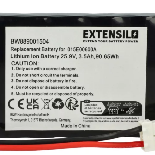 VHBW Ambrogio 015E00600A Lawn Mower Battery - 3500 mAh 25.9 V Li-Ion