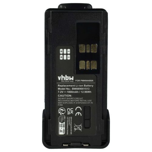 VHBW Radio Akku Motorola PMNN4488a - 1800 mAh 7,4 V Li-Ion + Gürtelclip